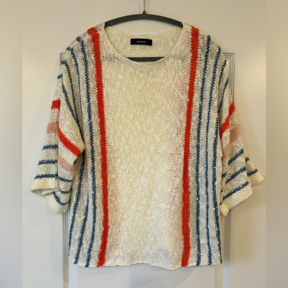 NWOT Dokotoo Color Block Striped Lightweight Cable Knit Sweater - Picture 3 of 6